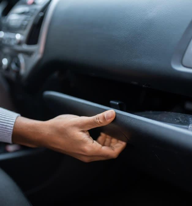 Opening a car glove box